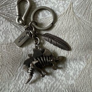 Coach Steggy Dinosaur Metal Bag Charm Skeleton Keychain Key Fob Silver